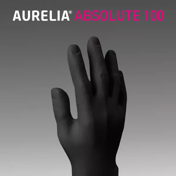 AURELIA® ABSOLUTE 100® Fekete Nitril Egyszer használatos Gumikesztyű (100db) M